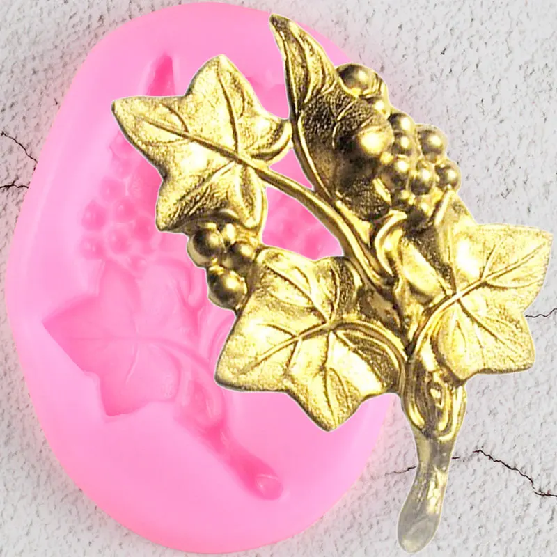 Sugarcraft виноградные силиконовые формы рельефные листья помадка для кекса