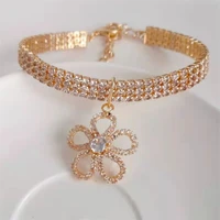 cute bling rhinestone choker collar for cat dog funny chihuahua pet crystal necklace jewelry pet supplies