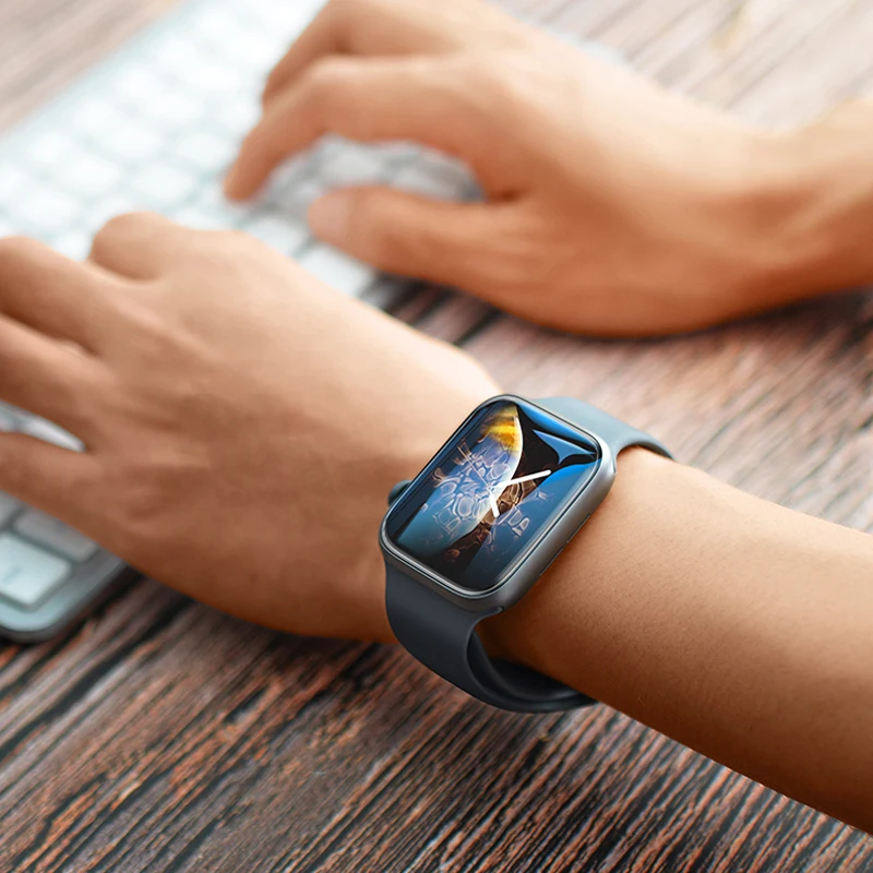 Полноэкранная Защитная пленка для apple watch 5/4/3 44 мм 40 42 38 нано жидкое УФ закаленное