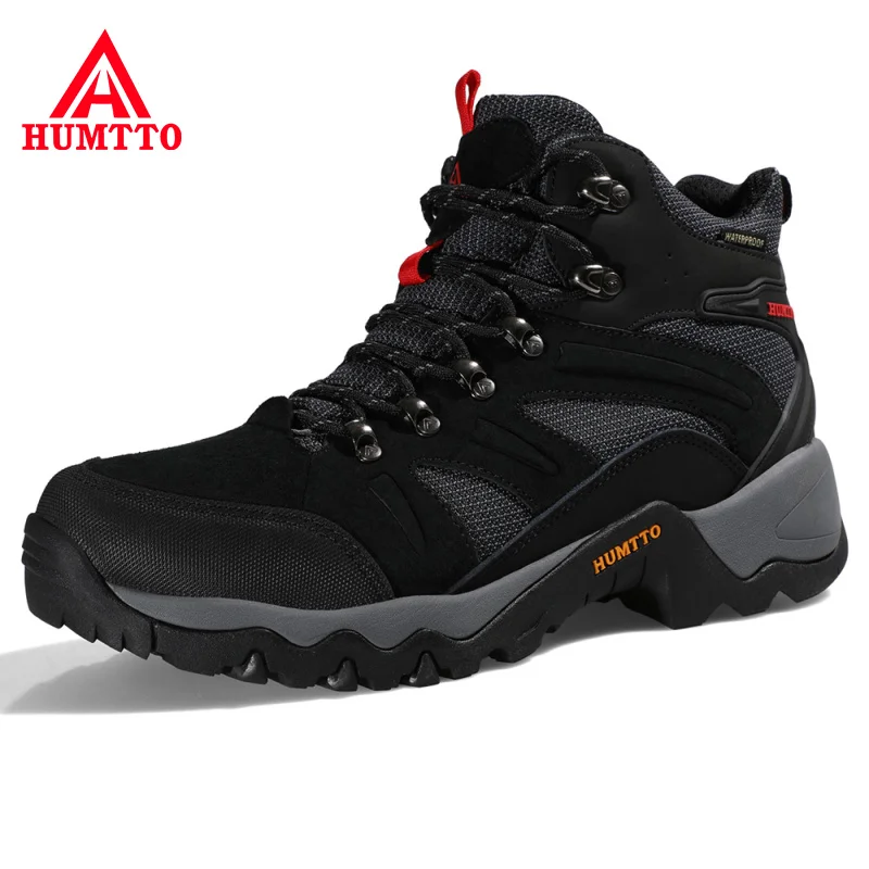 Winter Waterproof Platform Men Boots Leather Safety Work Mens Shoes Brand Designer Lace-Up Rubber Motorcycle Ankle Boots Man