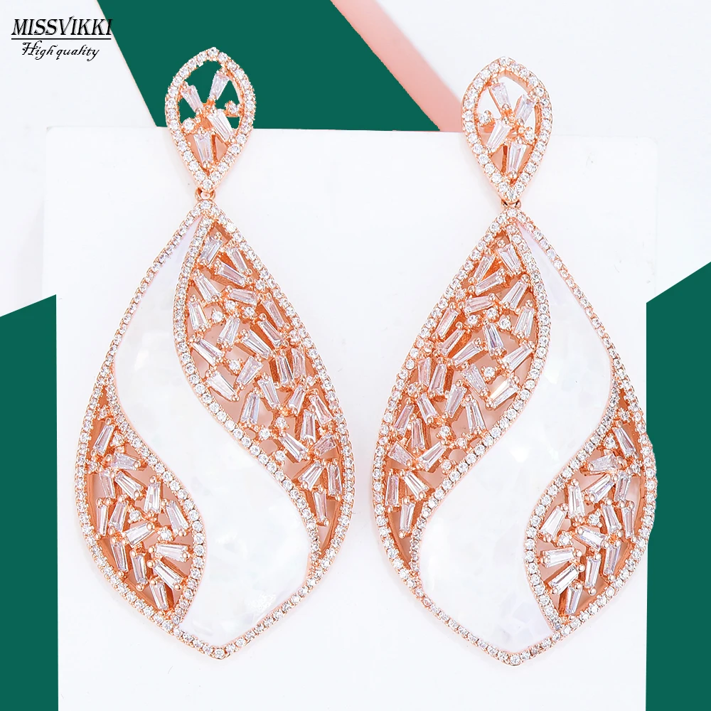 Missvikki Горячие блестящие полые опал уникальный роскошный дизайн Висячие серьги