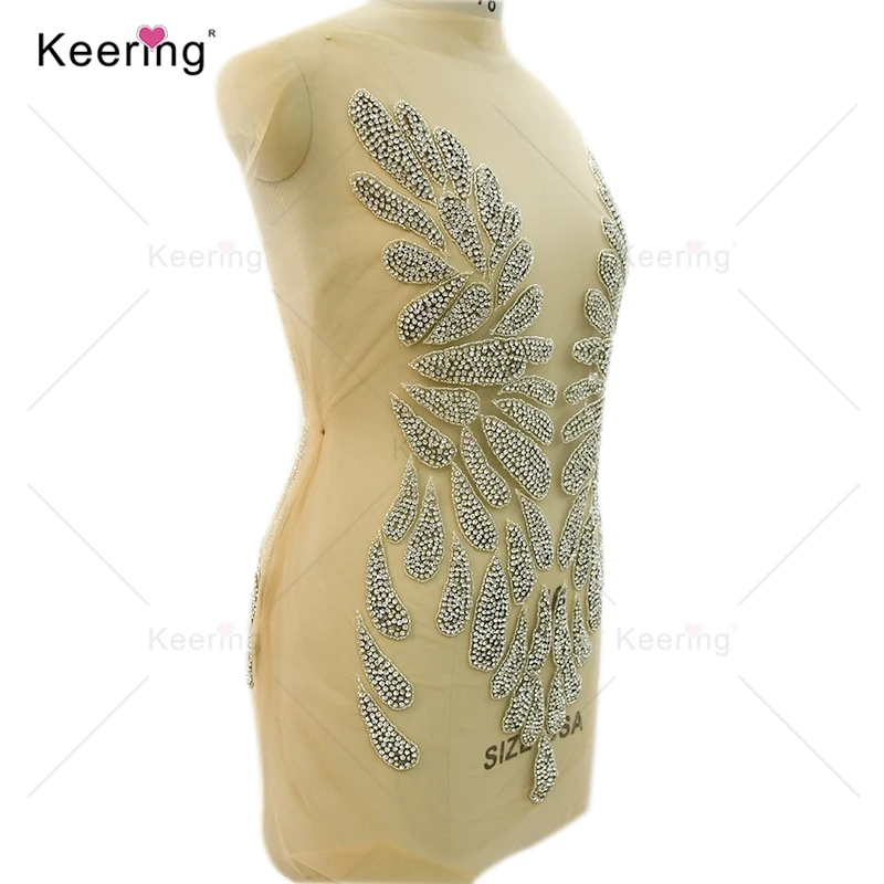 Сексуальная звезда с дизайном 100% Стразы ручной работы аппликация лифа для платья