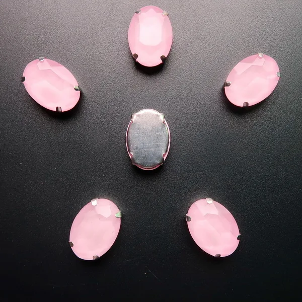 A24 Pink Серебряные коготь настройки 20 шт/п 10x14 мм 13*18 мм желе конфеты AB цвета стекло Кристалл овальной формы пришить стразы аппликация diy отделка - Цвет: A24 Pink