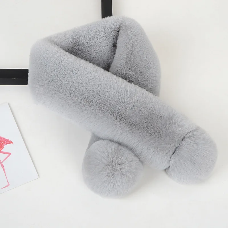 Роскошный зимний воротник из искусственного меха пальто женский шарф теплая