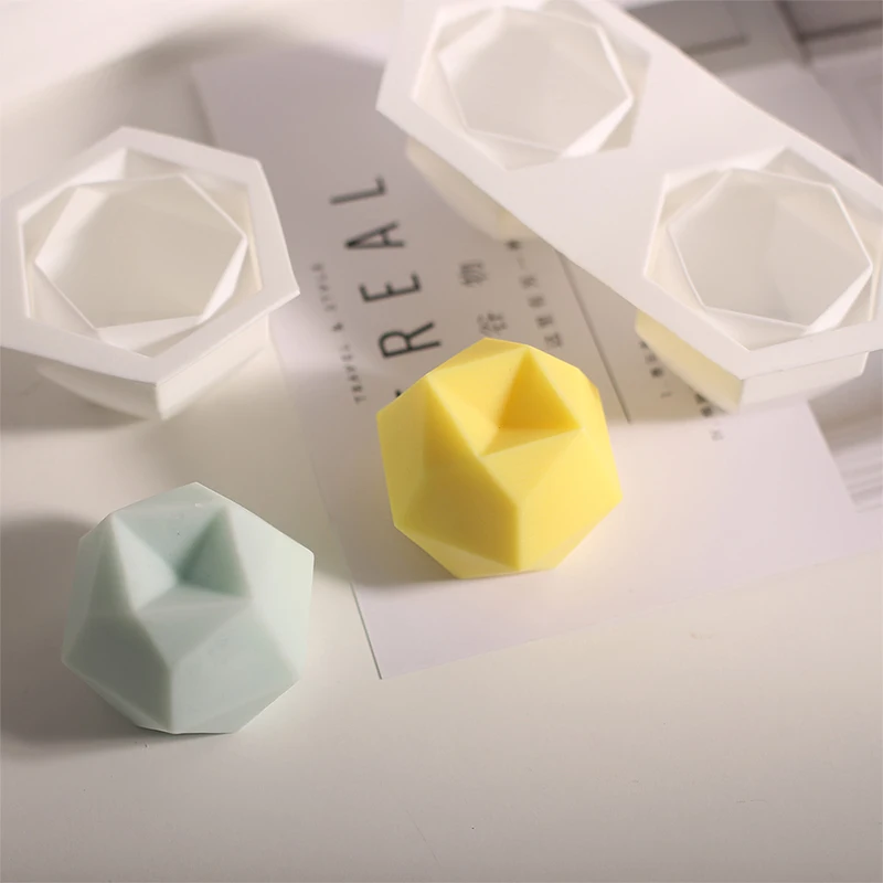 

New 3D Polygonal Shape Silicone Candle Mould Aromatherapy DIY Handmade Candle Material Resin Wax Soap Mold Making Supplies 1PC