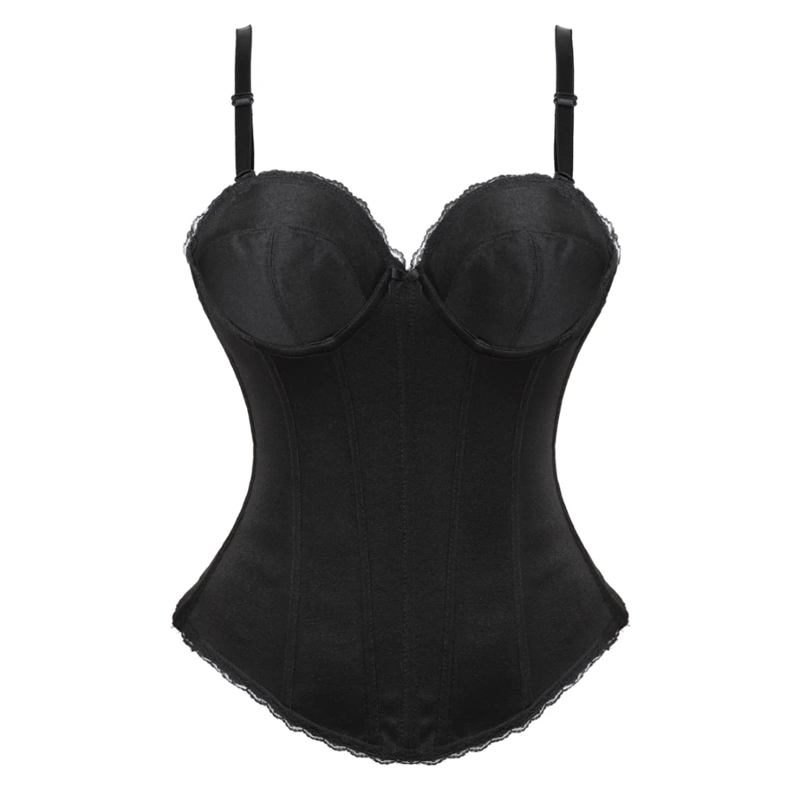 

Sexy Straps Halter Overbust Corset Lingerie Top Wedding Black/White Cotton with Cup Body shaper Hot Corset Bustier Underwear