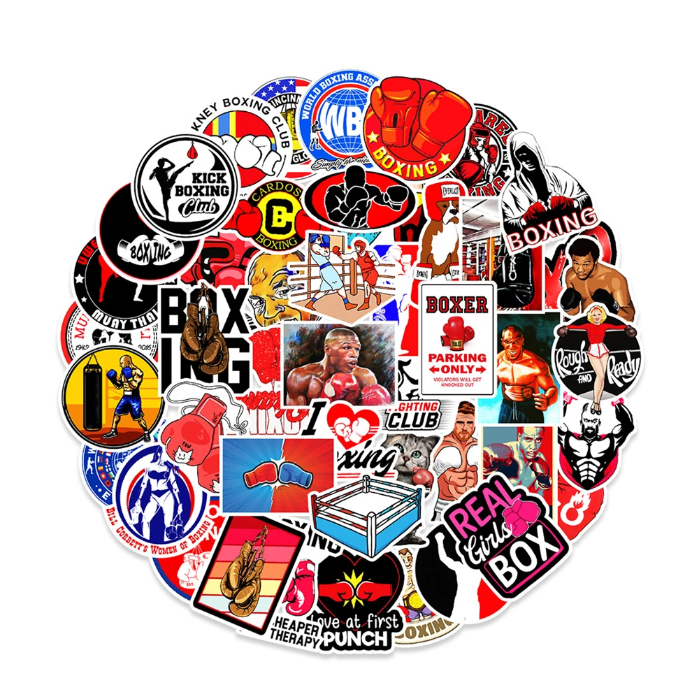

50 шт. боксерские матчи мышцы силовые виды спорта наклейка Блокнот тележка чехол велосипед Скутер водонепроницаемый граффити подарок игруш...