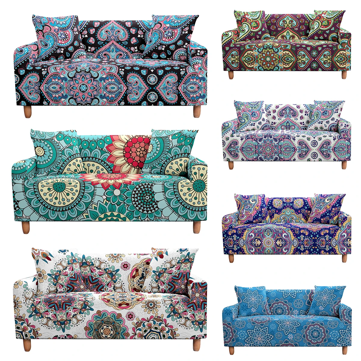 Эластичный чехол Мандала для дивана угловой гостиной в стиле модерн кресла на