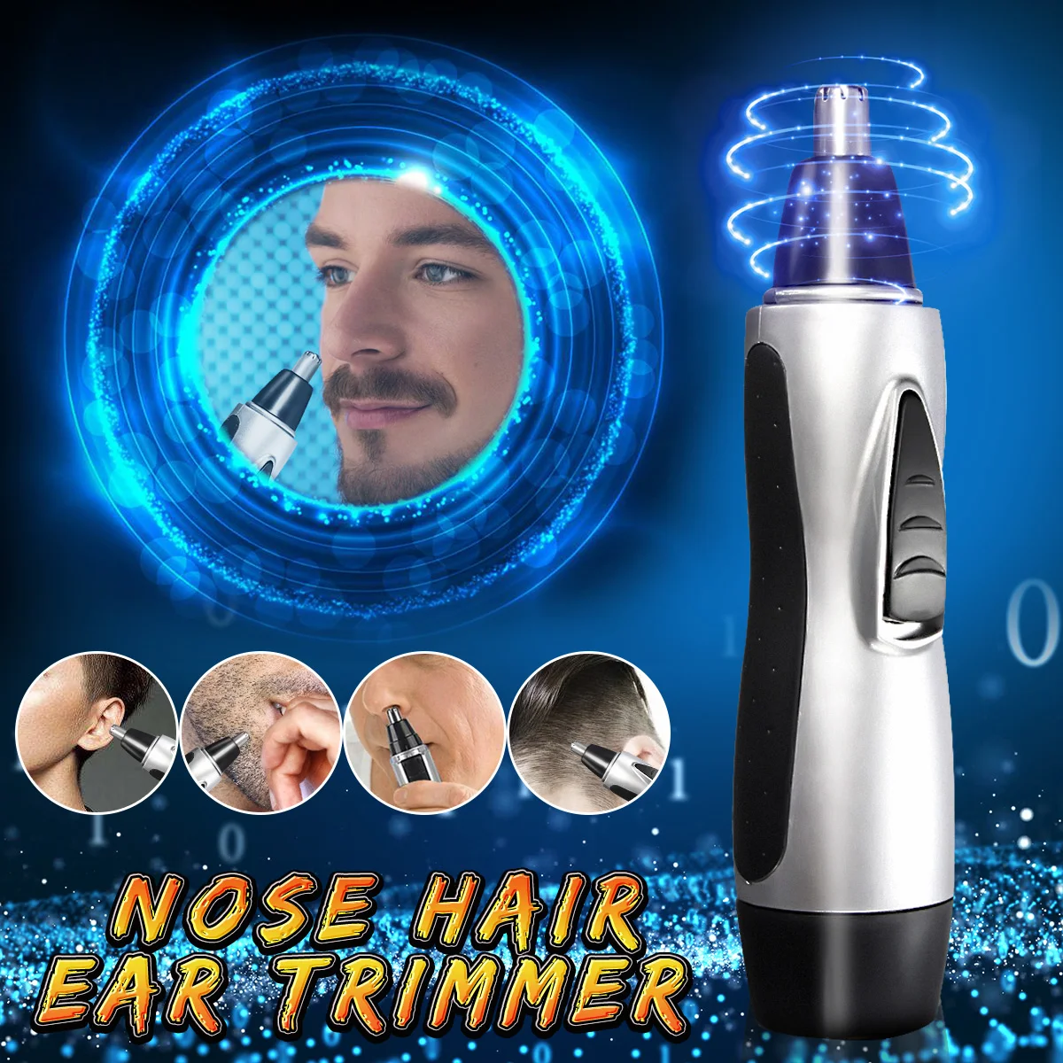 

Портативный электрический триммер для волос в носу и ушах, Мужская бритва, машинка для стрижки, бритва, аккуратный очиститель лица, инструме...