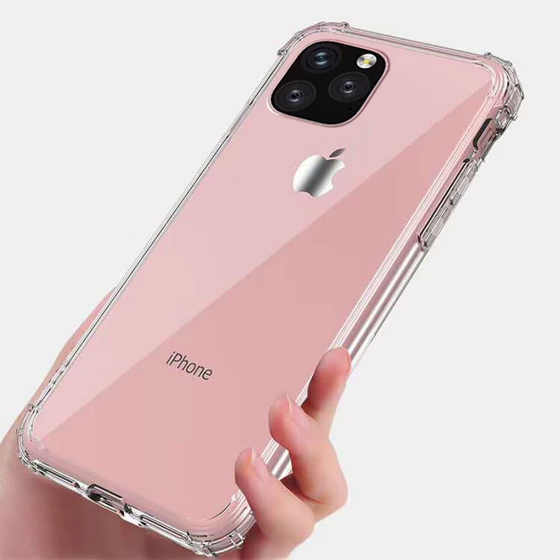 Противоударный силиконовый чехол для iPhone 11 Pro Max X XS Max XR, прозрачный мягкий прозрачный чехол из ТПУ для iPhone, ультратонкая задняя крышка