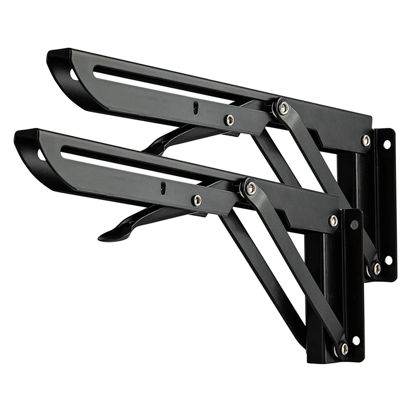 

2Pcs 12Inch Folding Shelve Brackets Heavy Duty Metal Shelving Support Bracket Wall Mounted Floating Shelve Bracket Retail