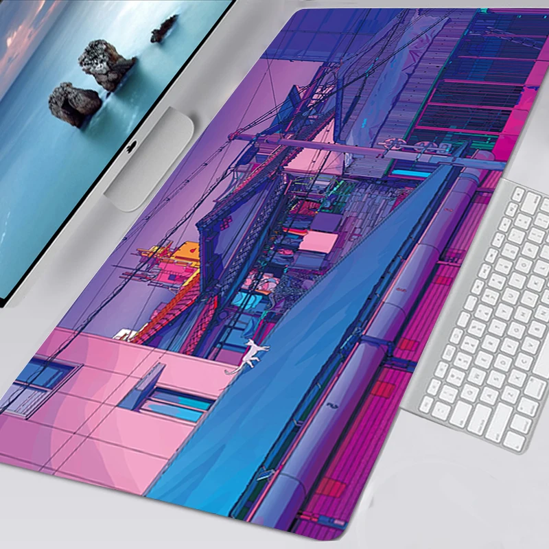 creative japanese architecture tapis de souris mouse pad large mousepad non slip gaming accessoroes laptop keyboard desk mat free global shipping