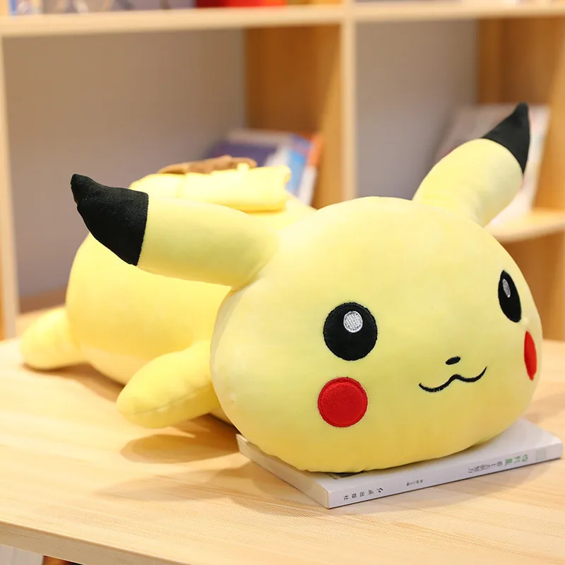 Pikachu Желтая утка Пикачу Спящая длинная подушка милая кукла девочка Плюшевая Игрушка Ленивый человек кровать на большой хаски кукла-Хомяк милый комфорт - Цвет: Pikachu