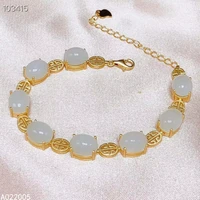 kjjeaxcmy fine jewelry 925 sterling silver inlaid white jade women hand bracelet popular support detection