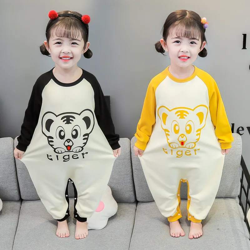 

2022 Autumn Boys' Baby One-piece Clothes Girls' Ha Clothes Home Clothes Cartoon Warm Pajamas Children's Climbing Clothes