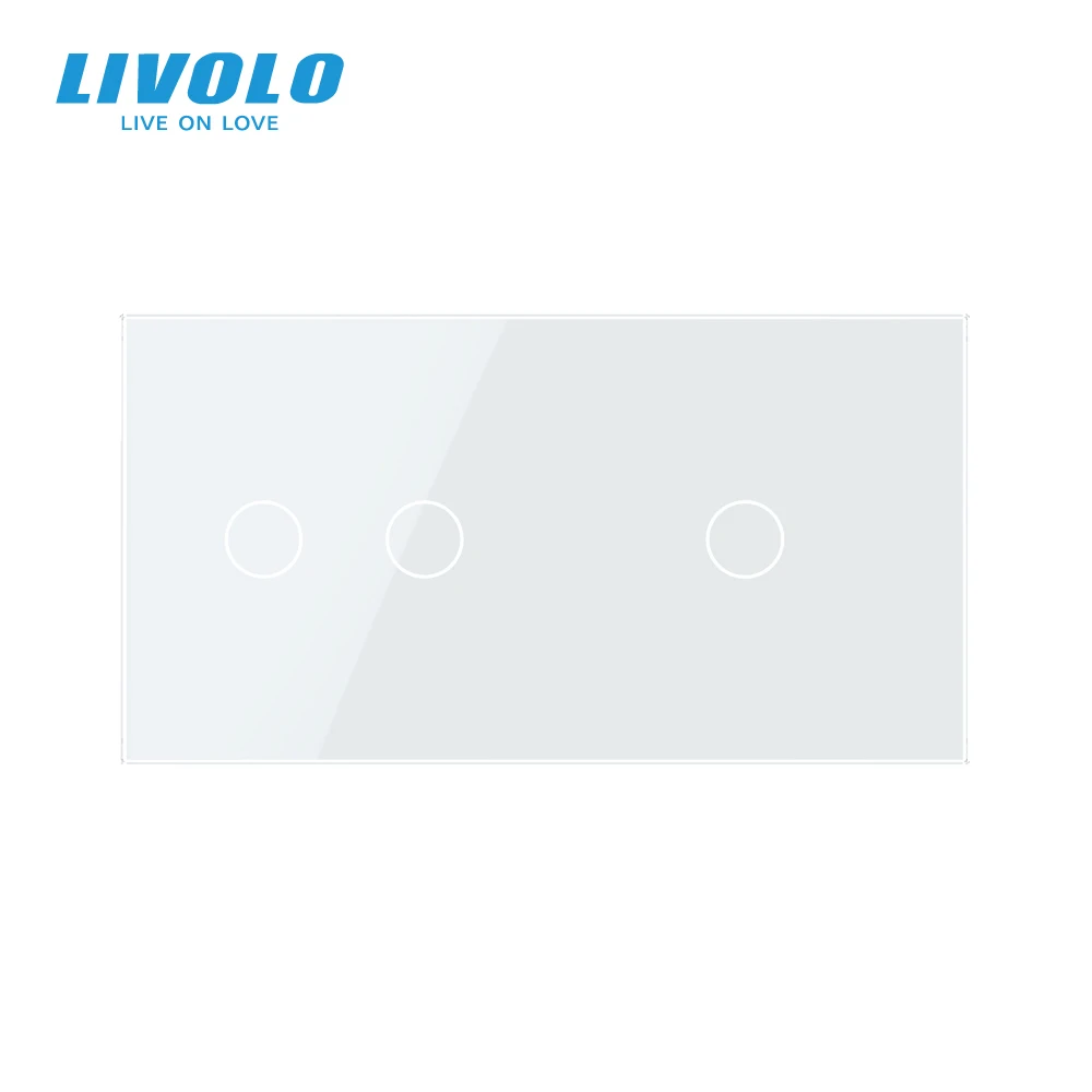 Livolo Luxury4 цвета жемчужное Хрустальное стекло 151 мм * 80 стандарт ЕС двойная