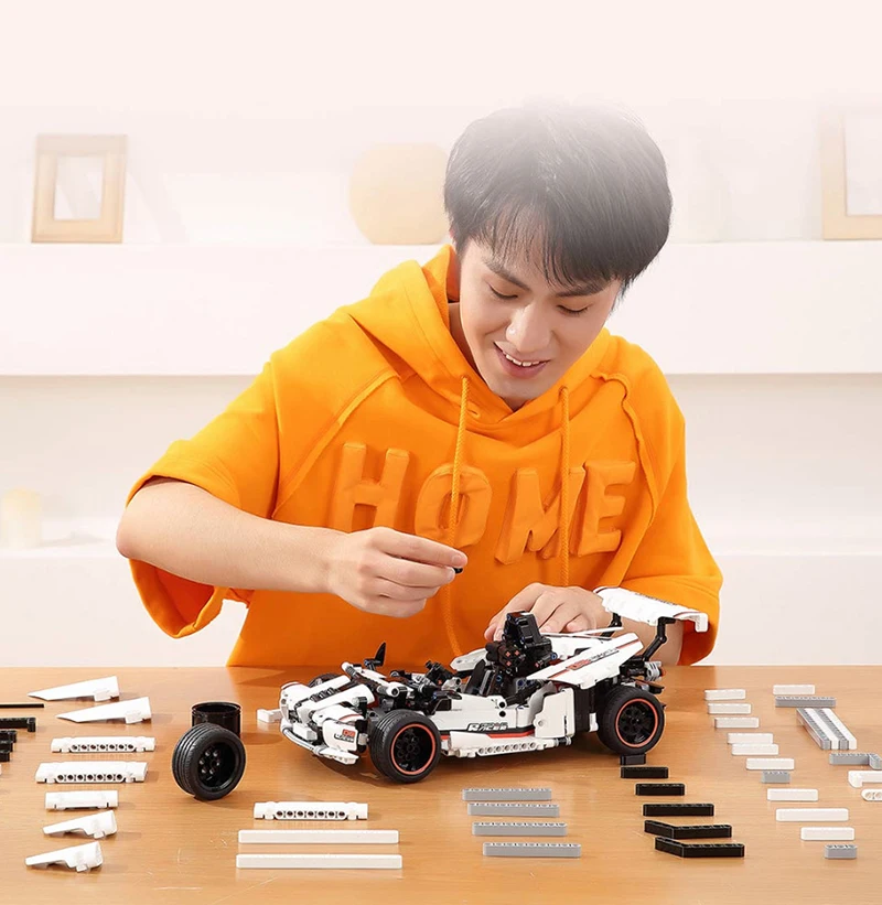 Умные строительные блоки Xiaomi MITU, гоночный автомобиль, детская игрушка, Электрический Bluetooth 5,0, приложение, умный пульт дистанционного управления, 900+ запчасти