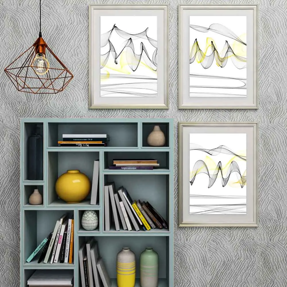 

Nordic abstract oil painting black wave wall painting art canvas painting living room corridor office home decoration mural