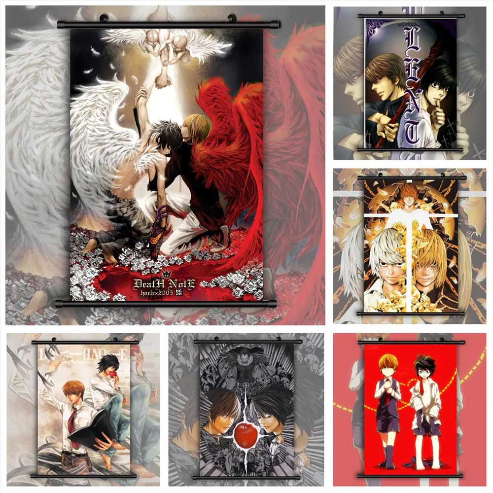 Настенный плакат с изображением героев аниме тетрадь смерти | Дом и сад
