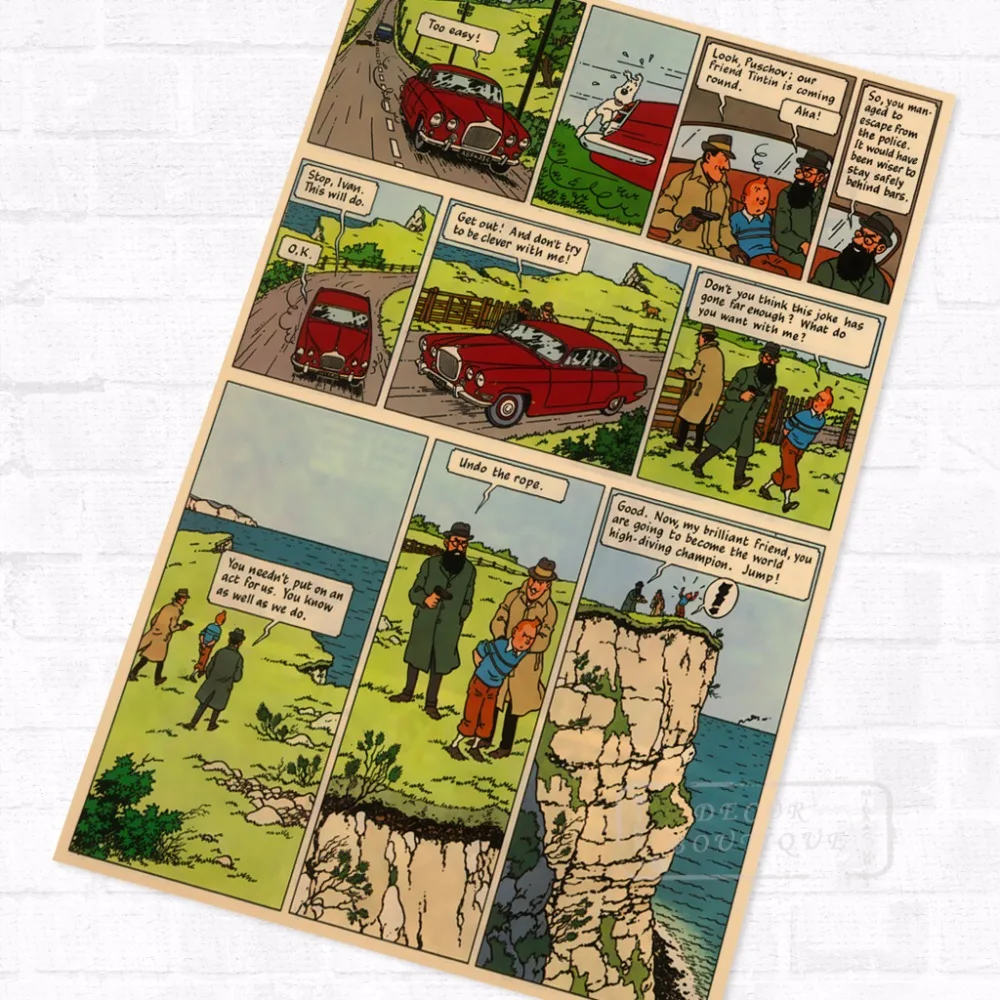Hijack TinTin мультфильм комикс винтажный Ретро Крафт покрытый плакат декоративный DIY