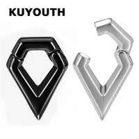 kuyouth top quality stainless steel rhombus magnet ear weight stretchers body jewelry earring piercing gauges expanders 2pcs