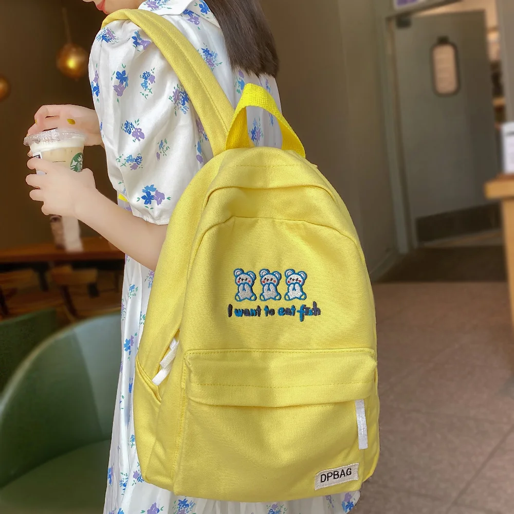 

Cute Cartoon Laptop Student Bag Travel Canvas Female Trendy Backpack Kawaii Girl College Bags Fashion Lady Women School Backpack