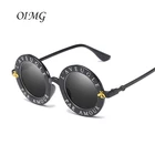 Солнцезащитные очки в стиле ретро женские, пикантные брендовые дизайнерские модные солнечные очки с английскими буквами, пчелами и круглыми линзами