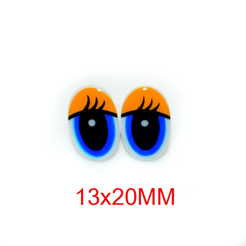 13x20mm yellow 40 шт. новые Мультяшные пластиковые безопасные игрушечные глаза ресницы куклы глаза игрушки Аксессуары для DIY плюшевые куклы Животные Кукольное изготовление - Цвет: 13x20mm yellow