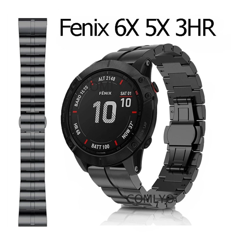 

Роскошный ремешок для Garmin Fenix 6X 6X Pro solar 5X Plus Enduro Band, браслет с пряжкой-бабочкой из нержавеющей стали, металлический ремешок fenix 3