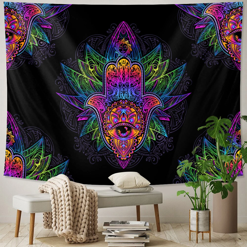 Гобелен с статуей Будды гобелен мандалой настенная ткань Йога хиппи хорошее