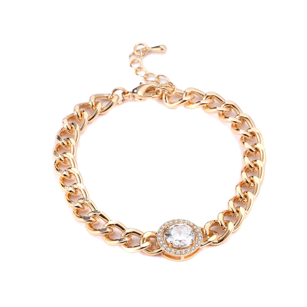 

CZ Zirconia Charm Bracelet Trendy Jewelry Gold Color Chains Gold Bracelet For Women High Quality Accessories pulsera 2020 New