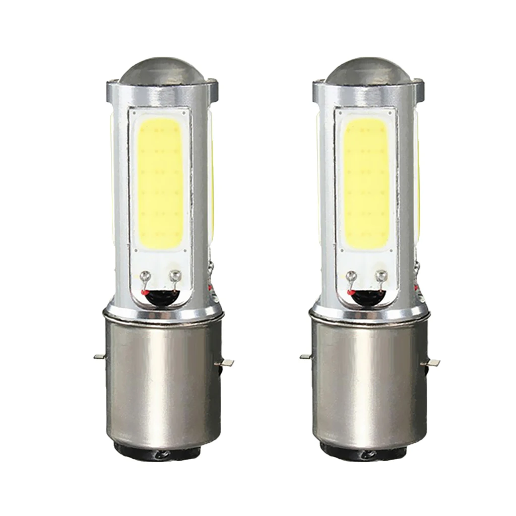 

2 Pcs 12V DC White COB LED CHIP For Motorcycle/Moped/ATV/RV/Car Headlight Bulb Fog Light Repace BA20D H6 E301