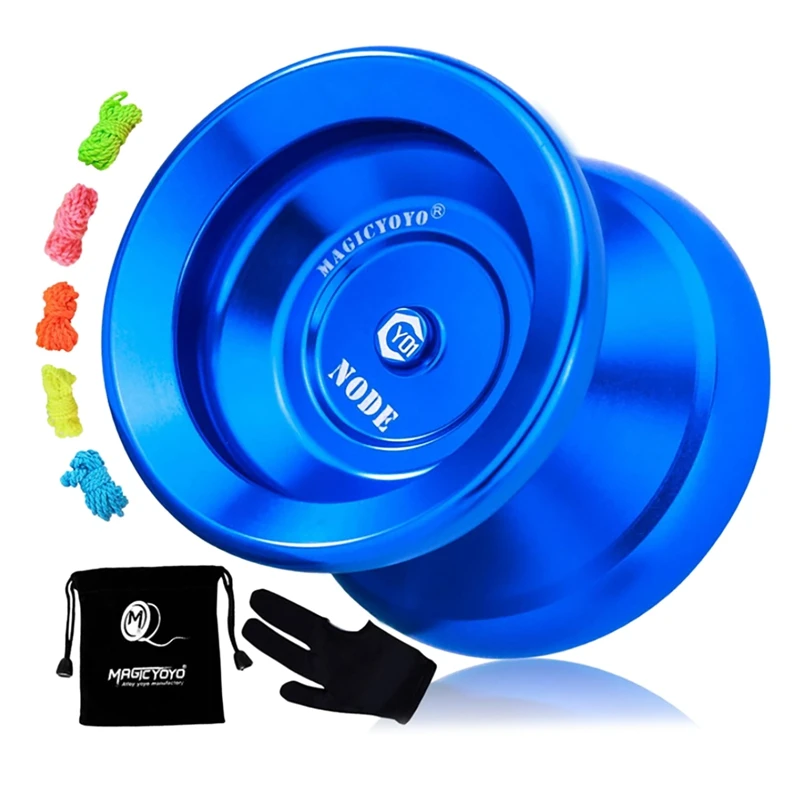 

MAGICYOYO Professional Unresponsive Yoyo Y01 Node,Alloy Aluminum Yoyo for Intermediate Advanced Players with Bag+Glove+5 Strings
