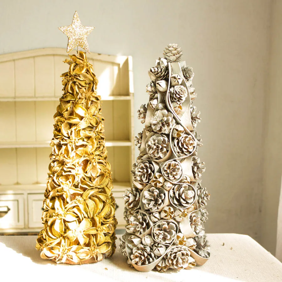 Сосновые шишки Рождественские украшения для дома Navidad 2019 серебряное золото