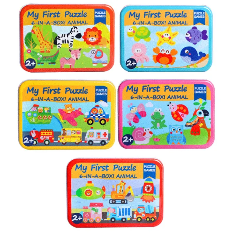 Деревянные пазлы с мультяшными животными пазлы-Слон Лев игрушечная игрушка для