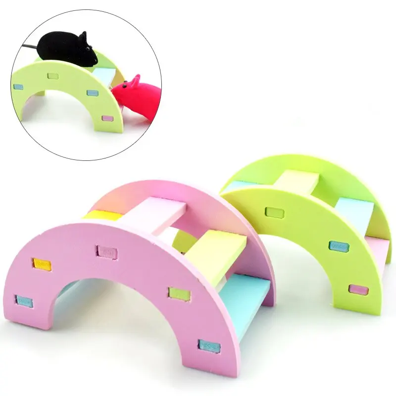 

Hamster Wooden Rainbow Bridge Toy Guinea Pig Hedgehog Squirrel Arch Bridge Toys Small Pet Exercise Training Toys