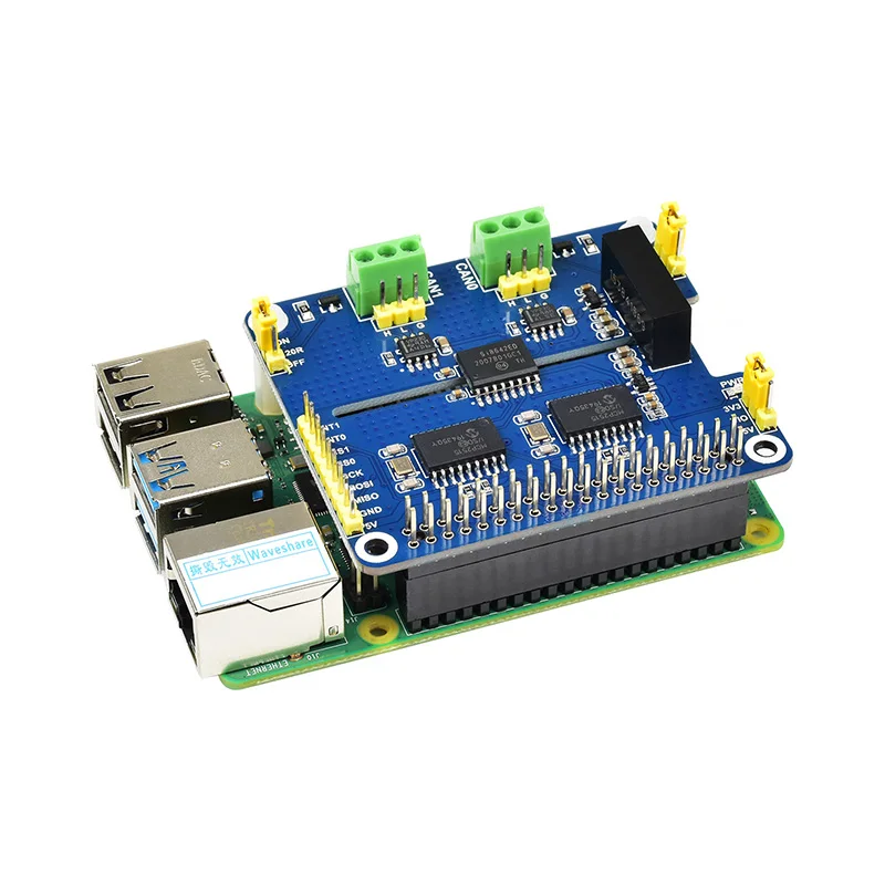 Raspberry Pi 4 CAN Bus двухканальный модуль изолированный интерфейс SPI встроенная схема