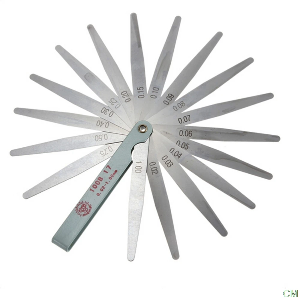 

1 Set 100mm Length Metric Feeler Gauge 17 Blade Gap Filler 0.02-1.00mm Thickness Measurement Layout Tool
