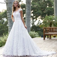 princess luxury wedding dresses for women 2021 lace appliques a line vintage bridal gowns bride dress robe de mariee