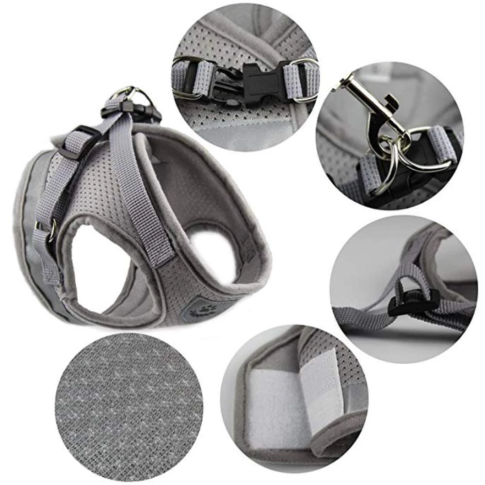 Nylon Reflective Cat Harness and Leash Set Pet Puppy Dog Vest Harness Leads Mesh For Small Medium Dogs Chihuahua Yorkies Pug