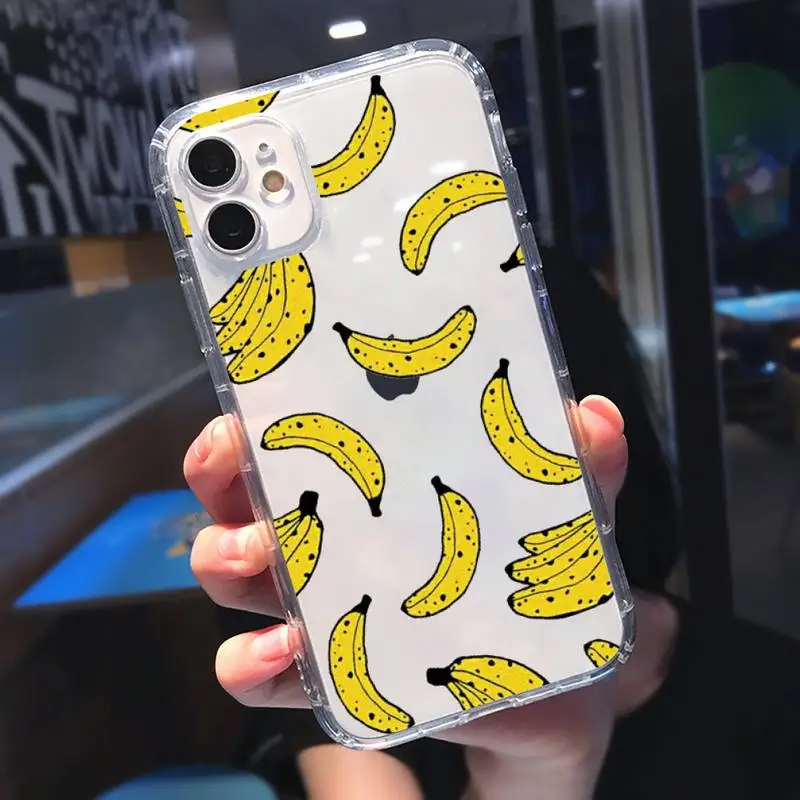 

Cute Cartoon Fruit Lemon Pineapple Phone Case Transparent soft For iphone 5 5s 5c se 6 6s 7 8 11 12 plus mini x xs xr pro max
