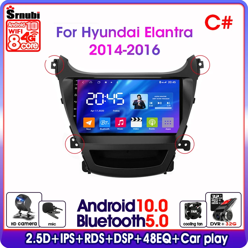 

Car Radio Android 10 For Hyundai Elantra Avante I35 2011-2016 Multimedia Player 2 din 4G RDS DSP GPS Navigaion Stereo Head unit