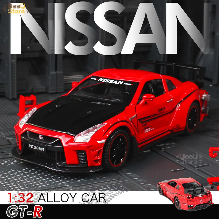Автомобиль из сплава 1:32 NISSAN GTR R35 с широким кузовом Модель гоночного автомобиля