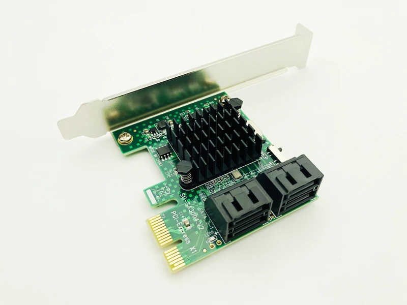 Переходник PCI-E PCI Express 1x на 4 порта Sata 3 0 III 6 Гбит/с низкопрофильный кронштейн для