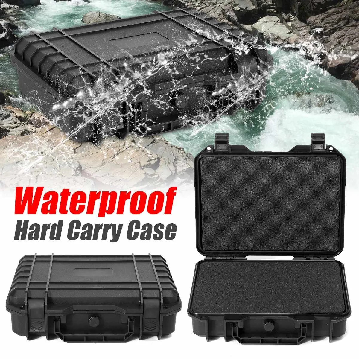 5 Sizes Waterproof Hard Carry Case Bag Tool Kits Equipment Case with Sponge Storage Box Safety Protector Organizer Hardware