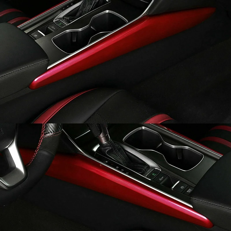 

Red ABS Interior Gear Shift Cup Holder Frame Cover Trim Side Decoration Trim for Honda Accord 2018-20