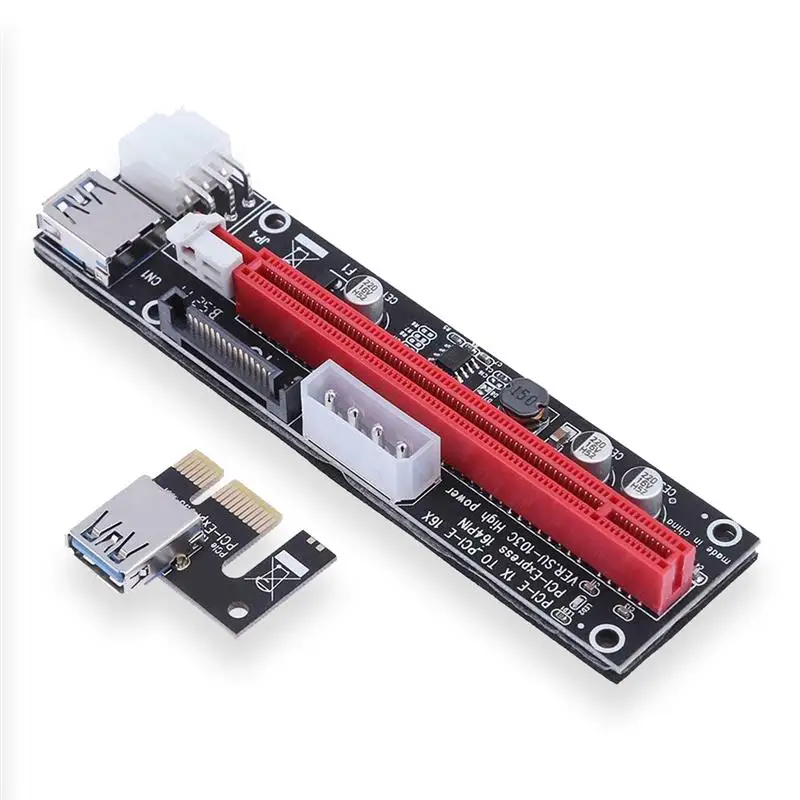 PCI E 1X до 16X карта расширения SATA 15PIN 4Pin 6Pin питания Express адаптер для внешней