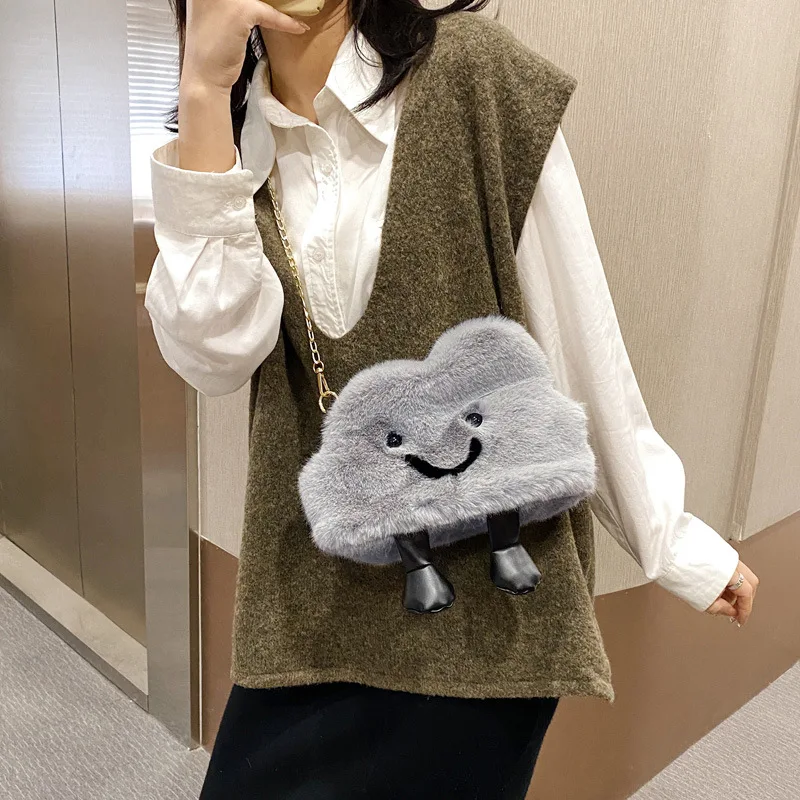 Новинка 2020 9 цветов индивидуальная милая плюшевая сумка в форме облака женская