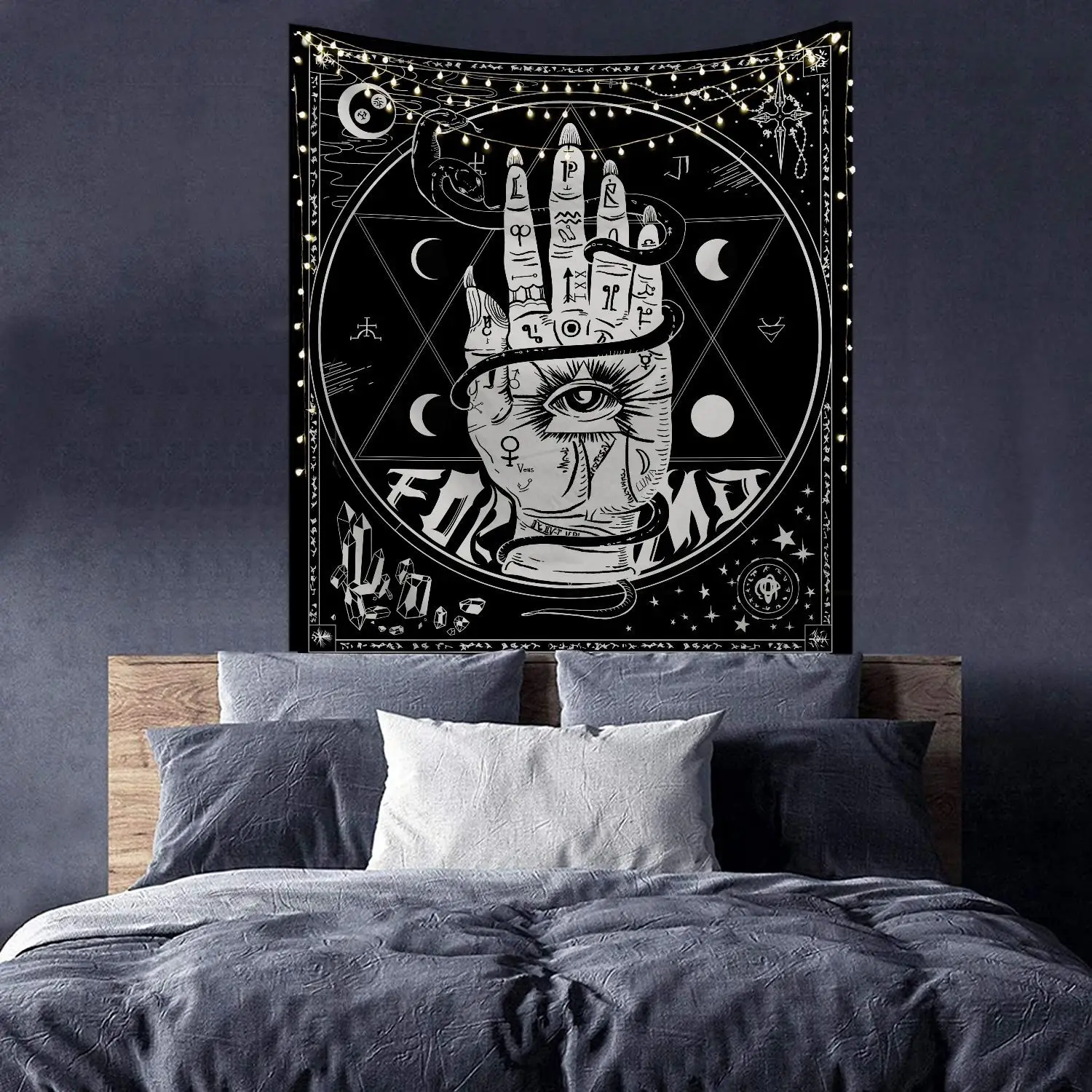 

Black and White Tapestry Psychedelic Tapestry Wall Hanging Dorm Decoration for College Girls Boys | Cool Dark Tapistry for Men