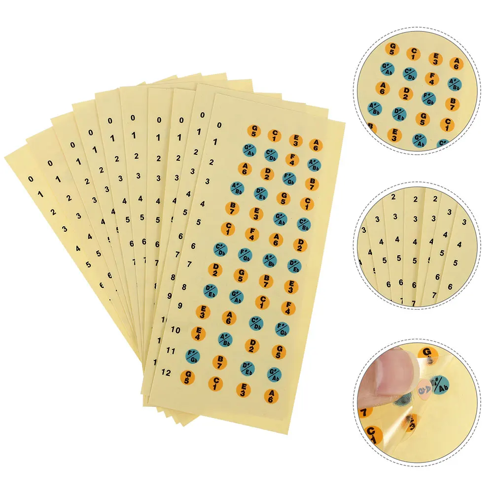 

20pcs Ukulele Musical Scale Stickers Useful Fingerboard Stickers for Beginners